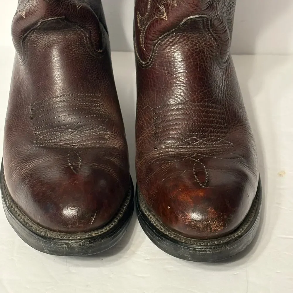 Double-H DH2251 Safety To Western Cowboy Boots 8.5 D Brown Leather